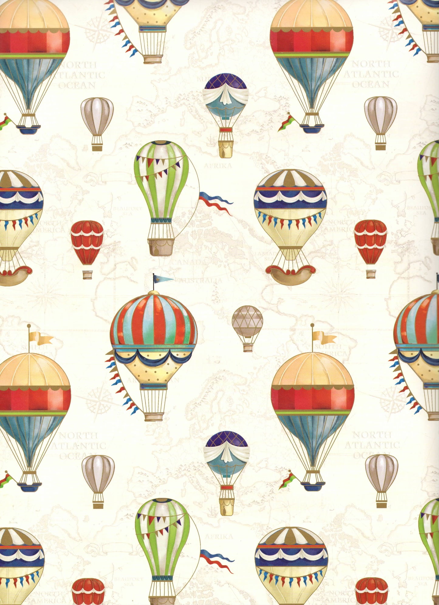 Carta Da Regalo Foglio formato 90 x 65 cm mongolfiere