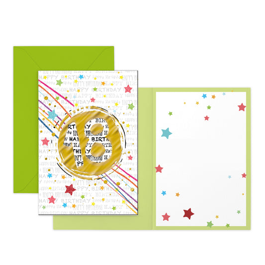 Formaat verjaardagskaart 17 x 12 cm 18 jaar