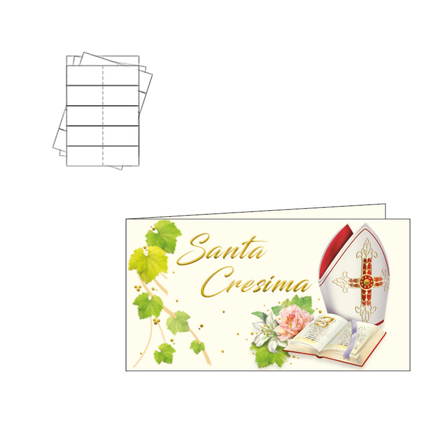 Cartes de faveur de confirmation, paquet de 60 cartes
