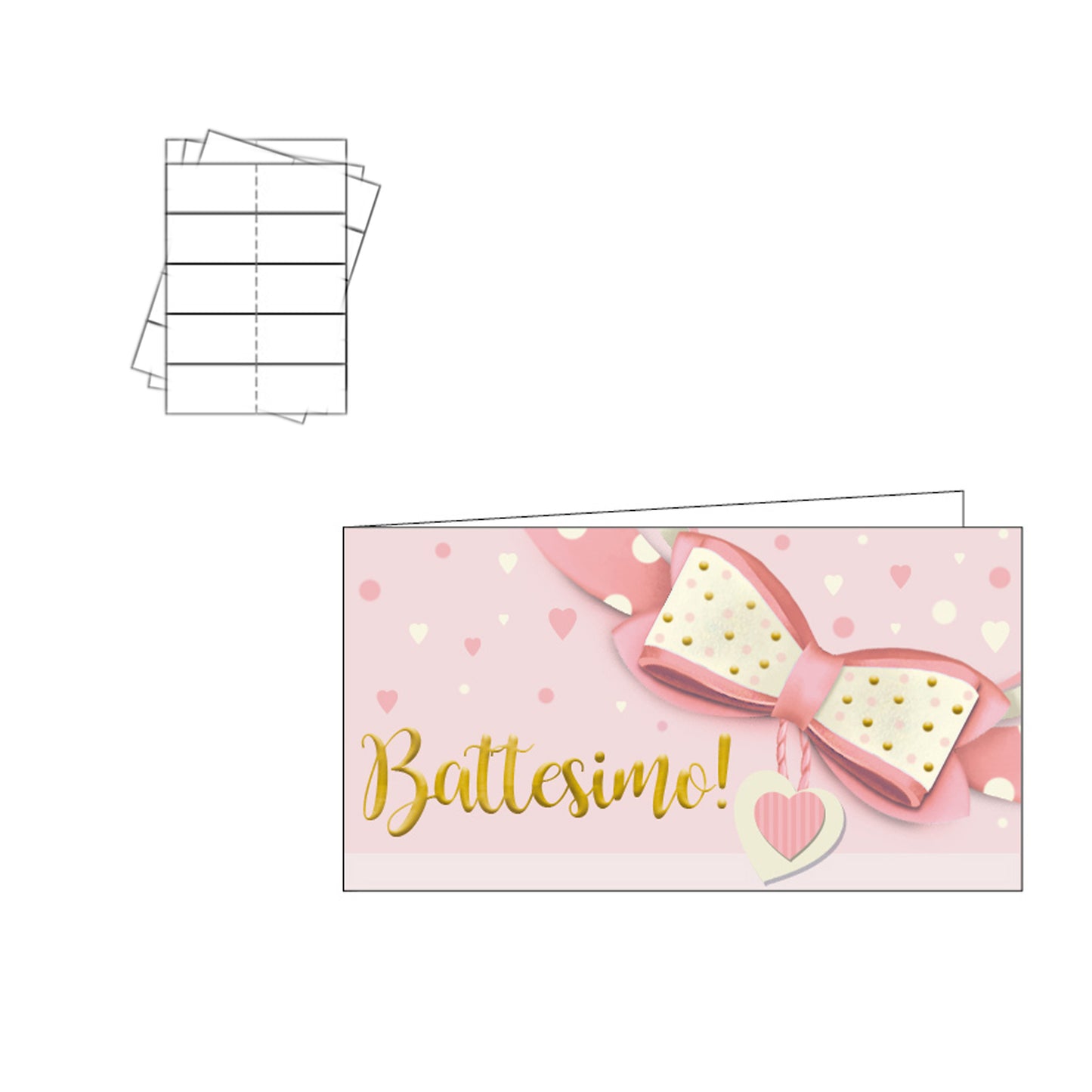 Cartes de faveur de baptême, paquet de 60 cartes