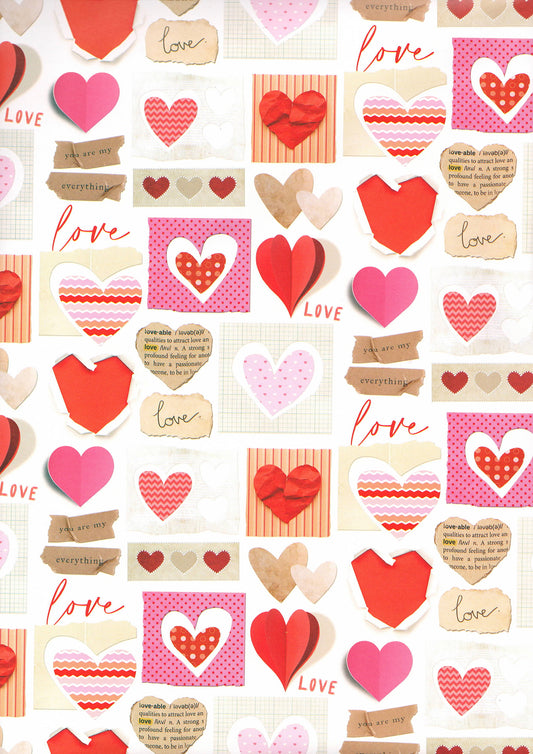 Carta Da Regalo Foglio formato 90 x 65 cm cuore
