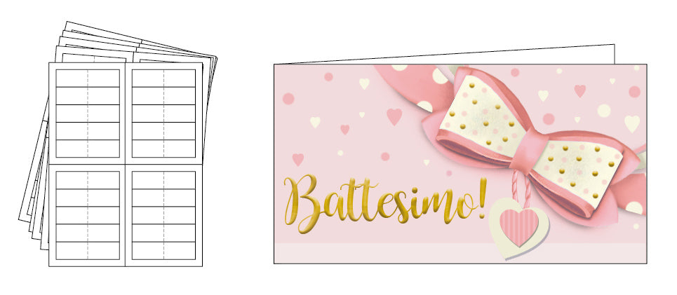 Cartes de faveur de baptême, paquet de 60 cartes