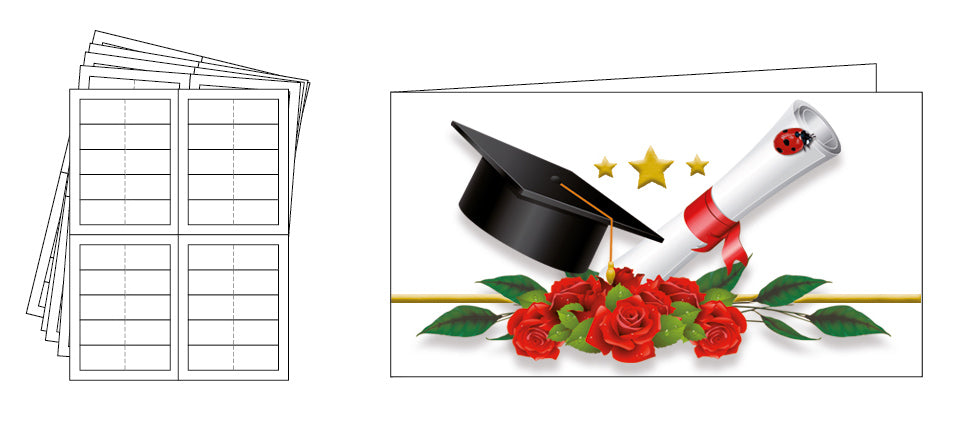 Bigliettini bomboniere per laurea confezione da 60 bigliettini