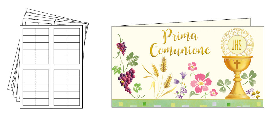 Communie bedankkaartjes, pakje van 60 kaartjes