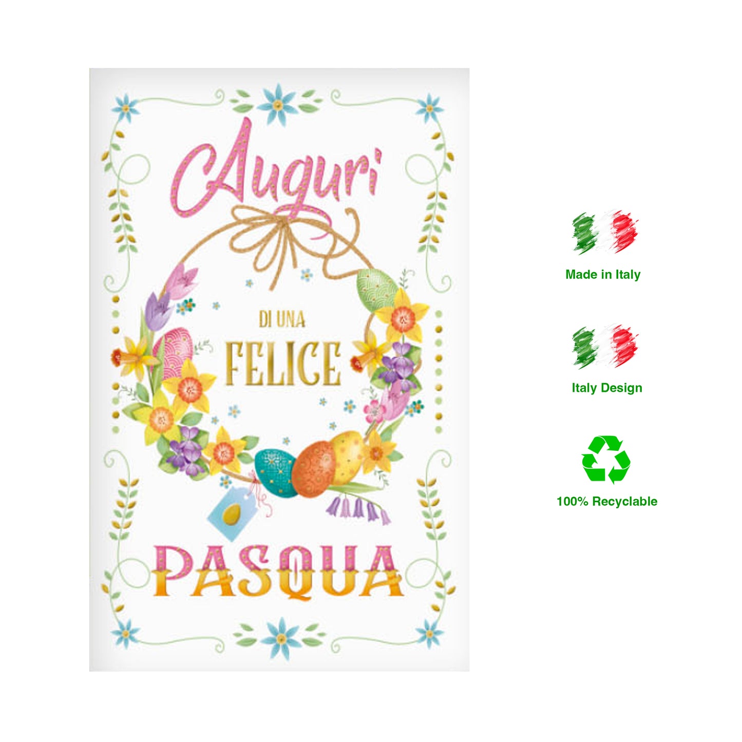Biglietto pasqua confezione da 12 formato 13.5 x 8.5 cm