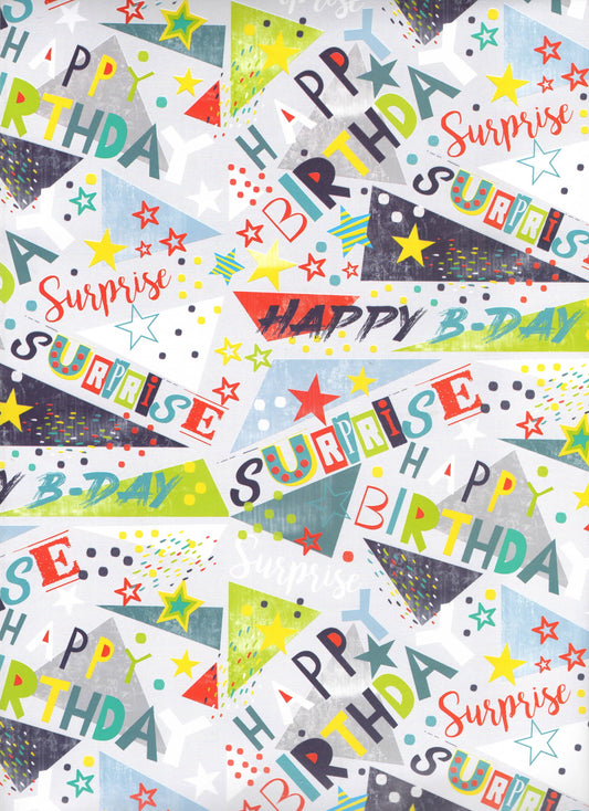 Carta Da Regalo Foglio formato 90 x 65 cm happy birthday