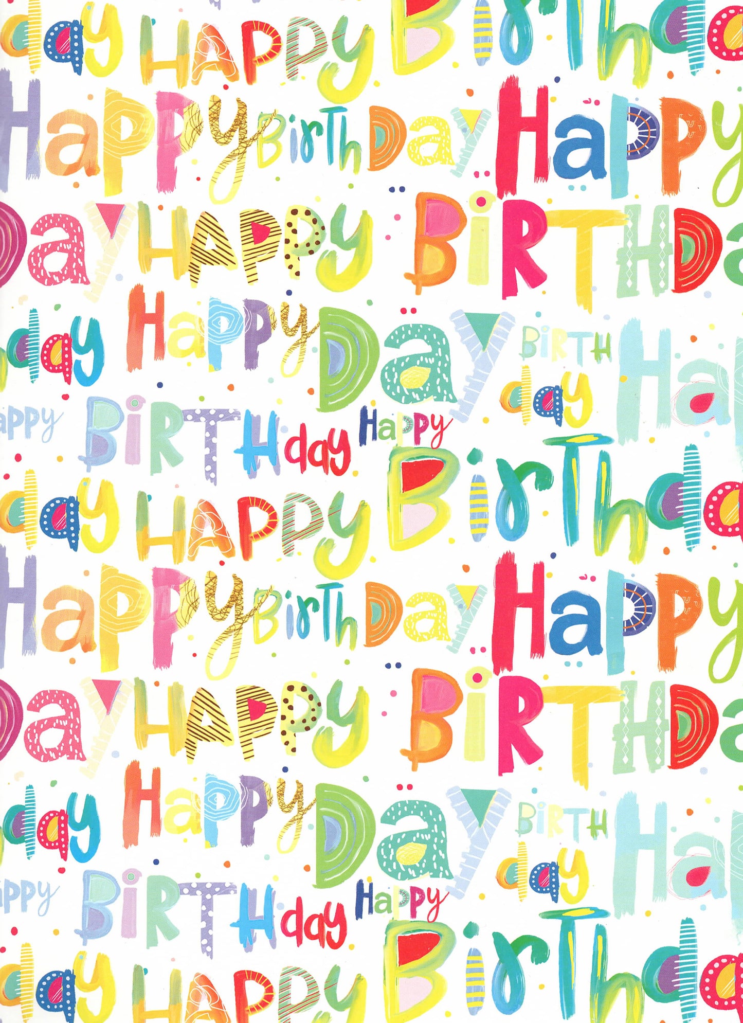 Carta Da Regalo Foglio formato 90 x 65 cm happy birthday colorati