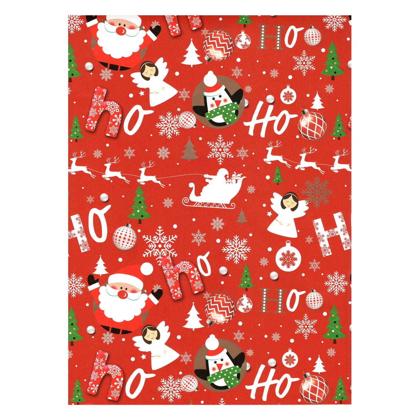 Carta Da Regalo Foglio formato 90 x 65 cm babbo natale ho ho ho