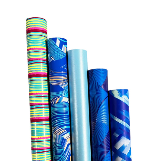 Inpakpapier Rolformaat 2 m x 70 cm, pakket met 5 afbeeldingen