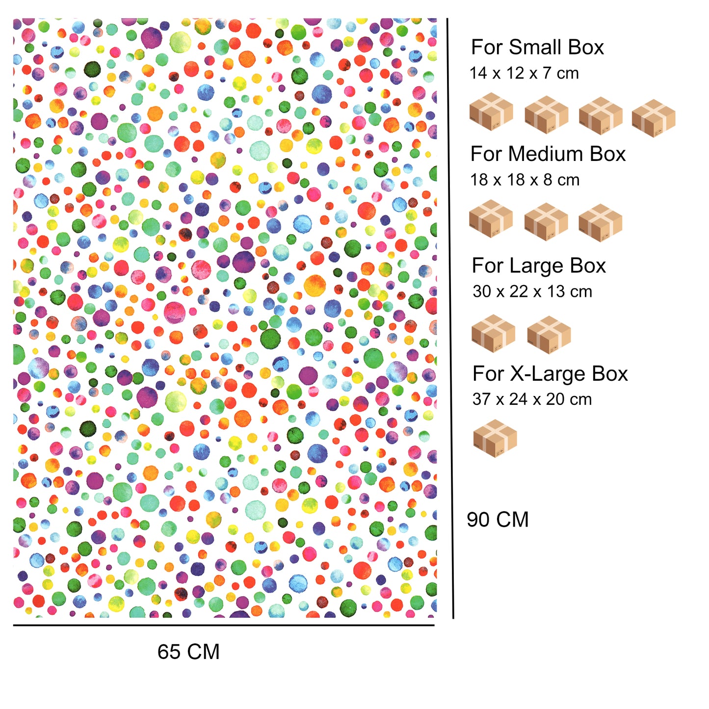 Inpakpapier Velformaat 90 x 65 cm, verpakking van 3 vellen