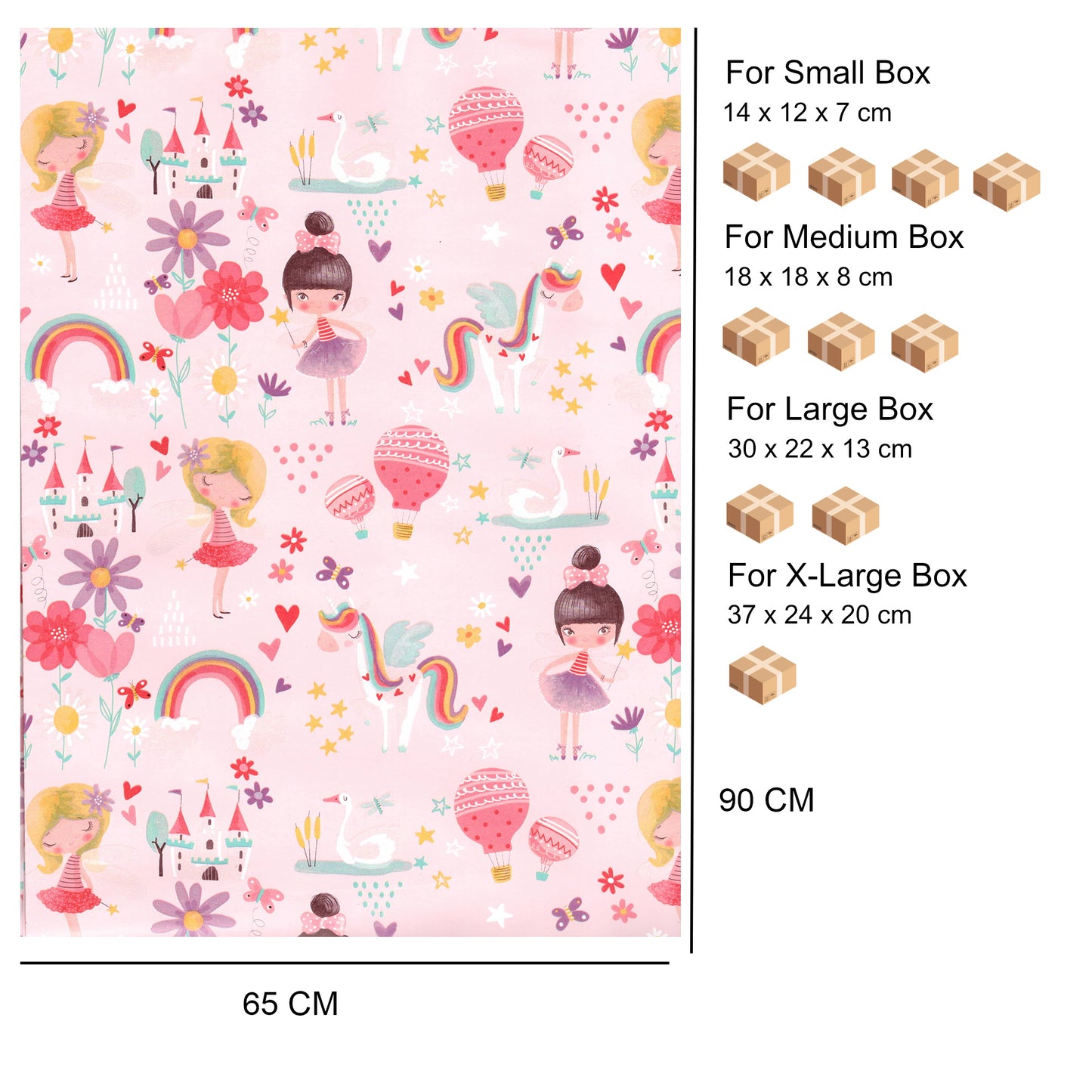 Carta Da Regalo Foglio formato 90 x 65 cm bambina fattina