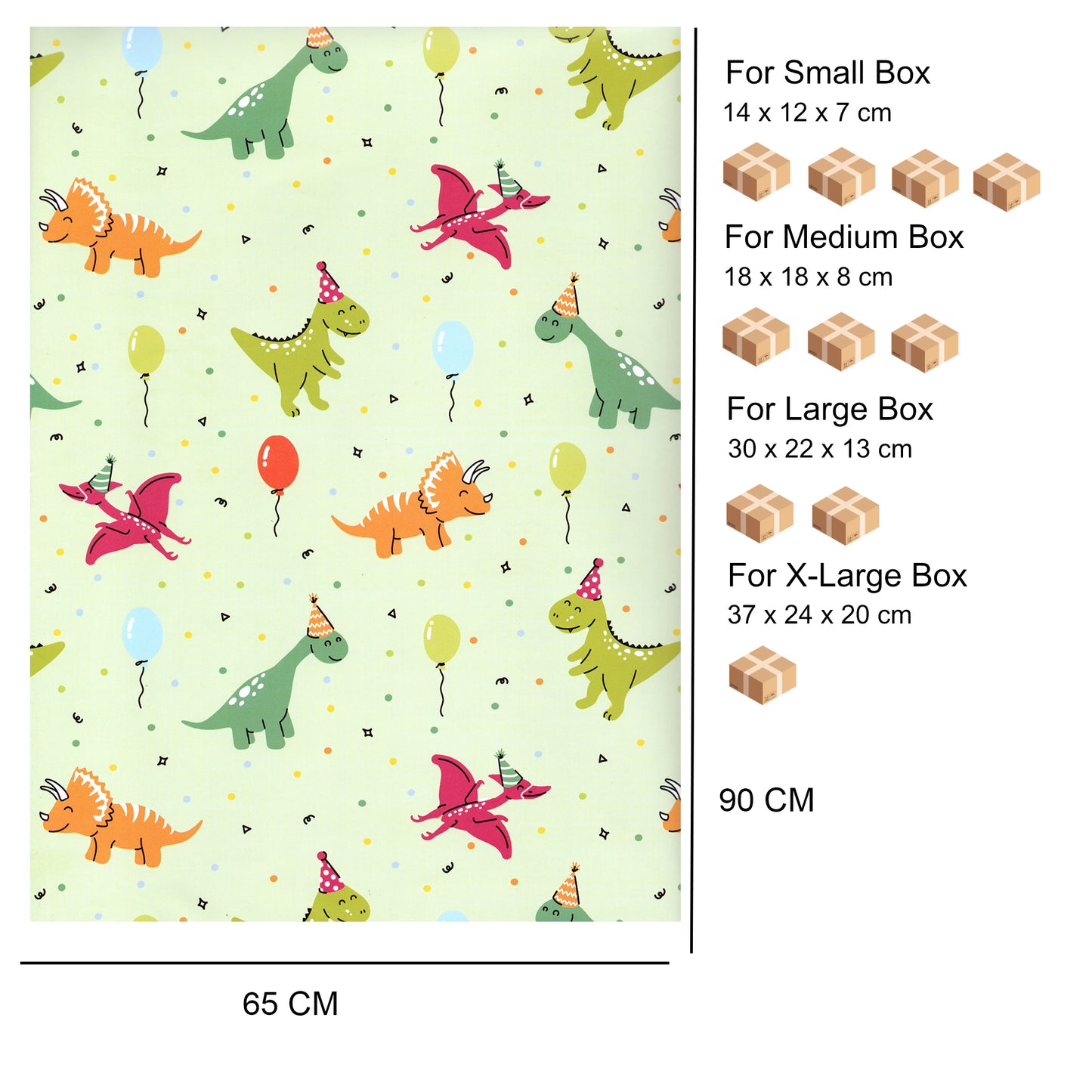 Carta Da Regalo Foglio formato 90 x 65 cm dinosauro