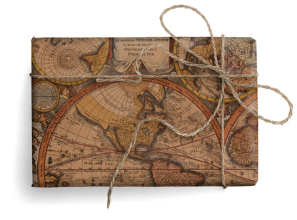 Carta Da Regalo Foglio formato 90 x 65 cm mappa mondo antico