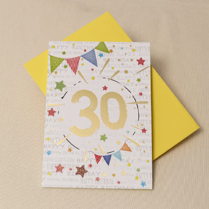 Biglietto Compleanno formato 17 x 12 cm 30 anni