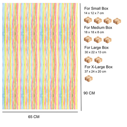 Carta Da Regalo Foglio formato 90 x 65 cm striscie colorate