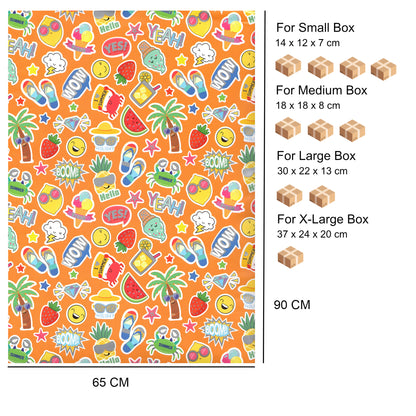 carta da regalo formato 90 x 65 cm disegno emoji estivo