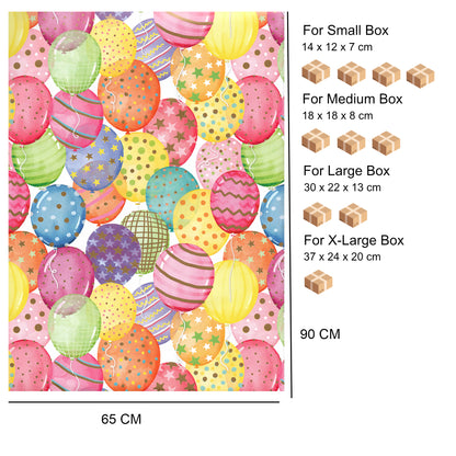 Carta Da Regalo Foglio formato 90 x 65 cm palloncini colorati